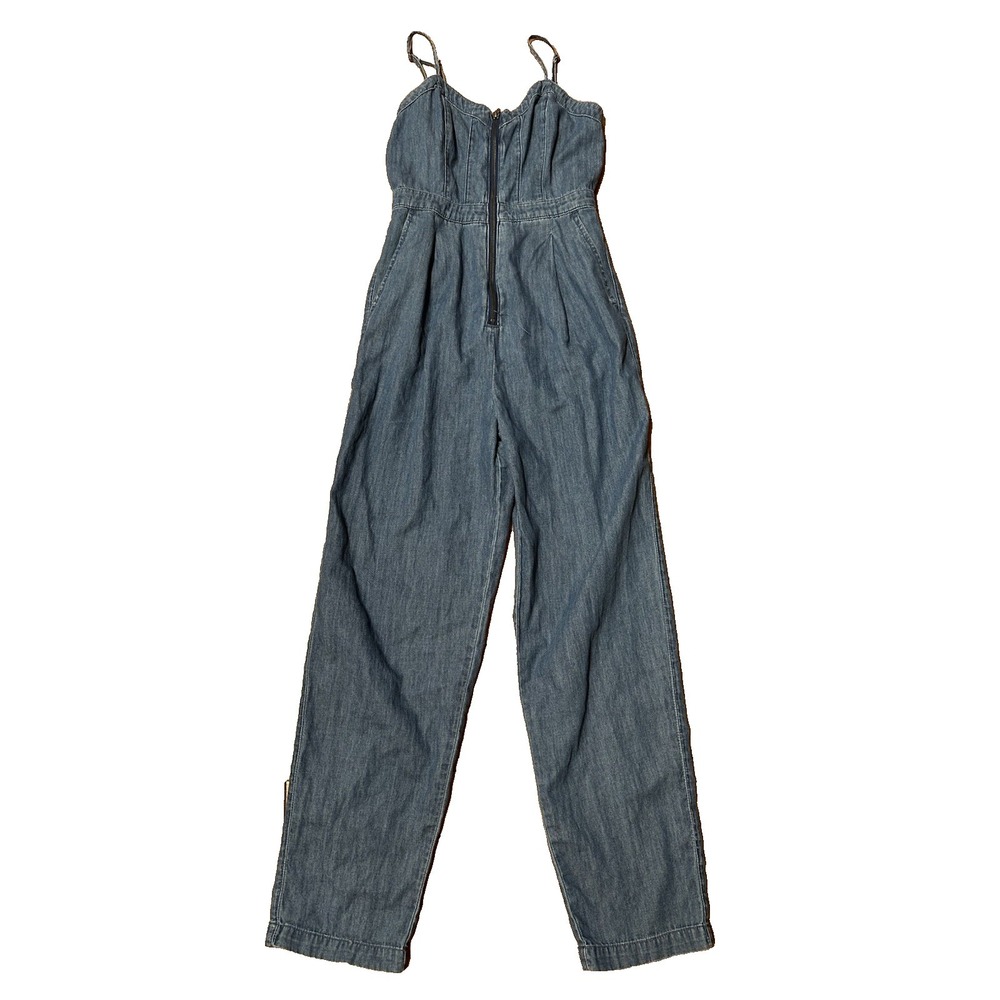 Pilcro Women's Size 0 Medium Wash Denim Overalls